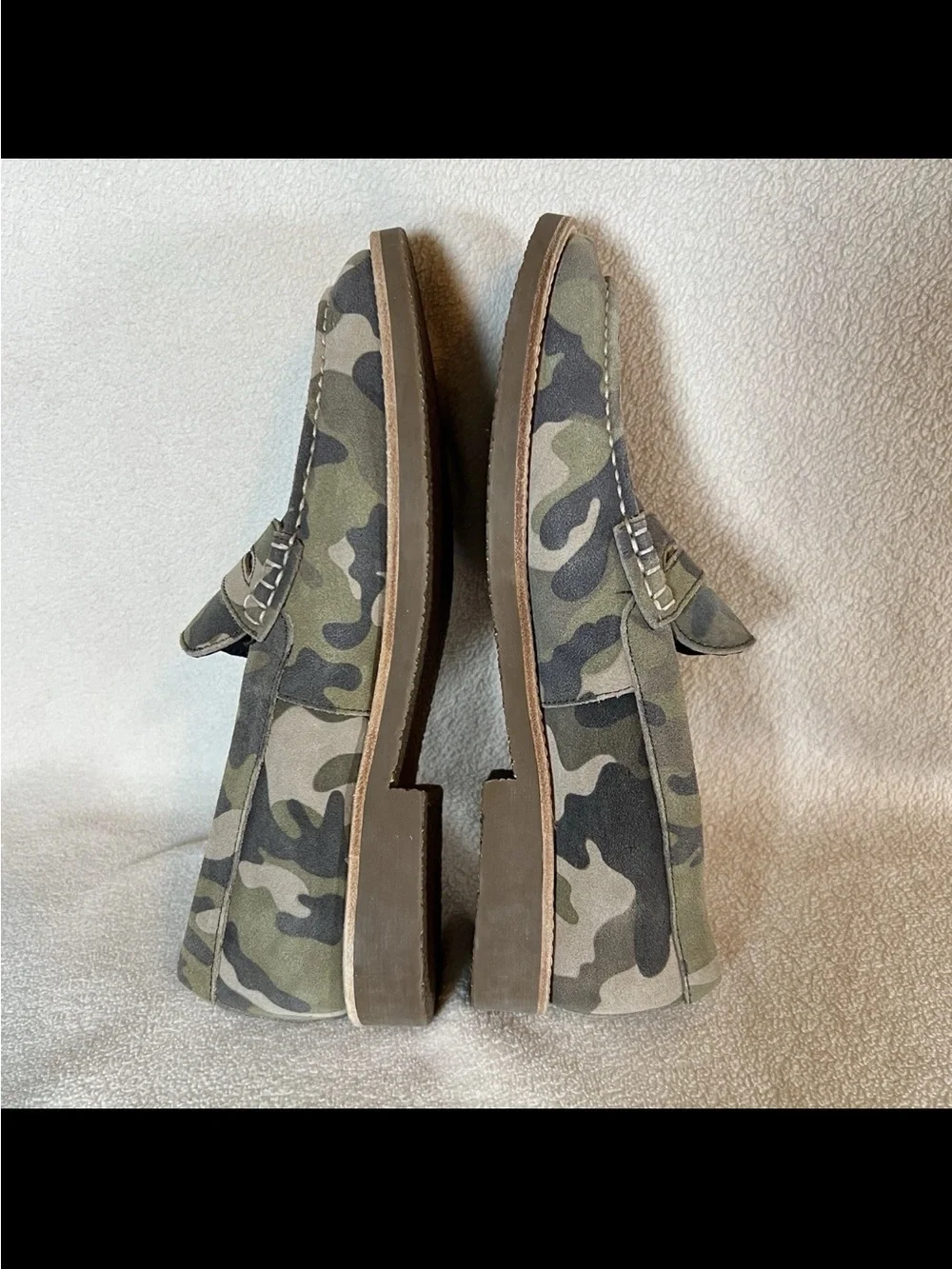 Robert Wayne Andre Camo Leather Suede Penny Loafers Men's Size 8D Slip On